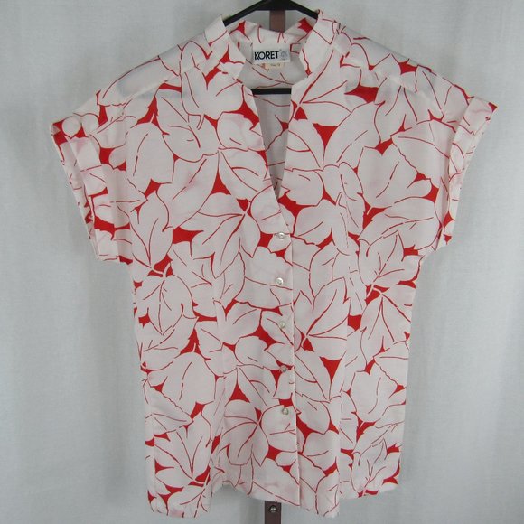 Koret Tops - Koret Vintage Red and White Hawaiian Shirt